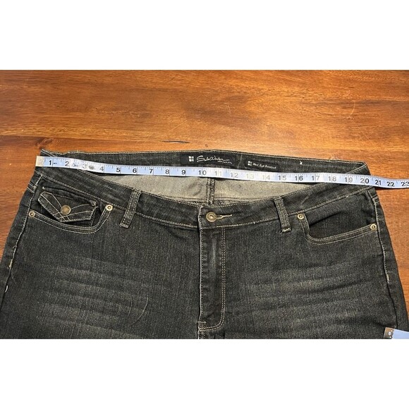 SALT WORKS MEDIUM RISE BOOT CUT RHINESTONE POCKET JEANS 20W BLUE - EUC - Picture 8 of 12